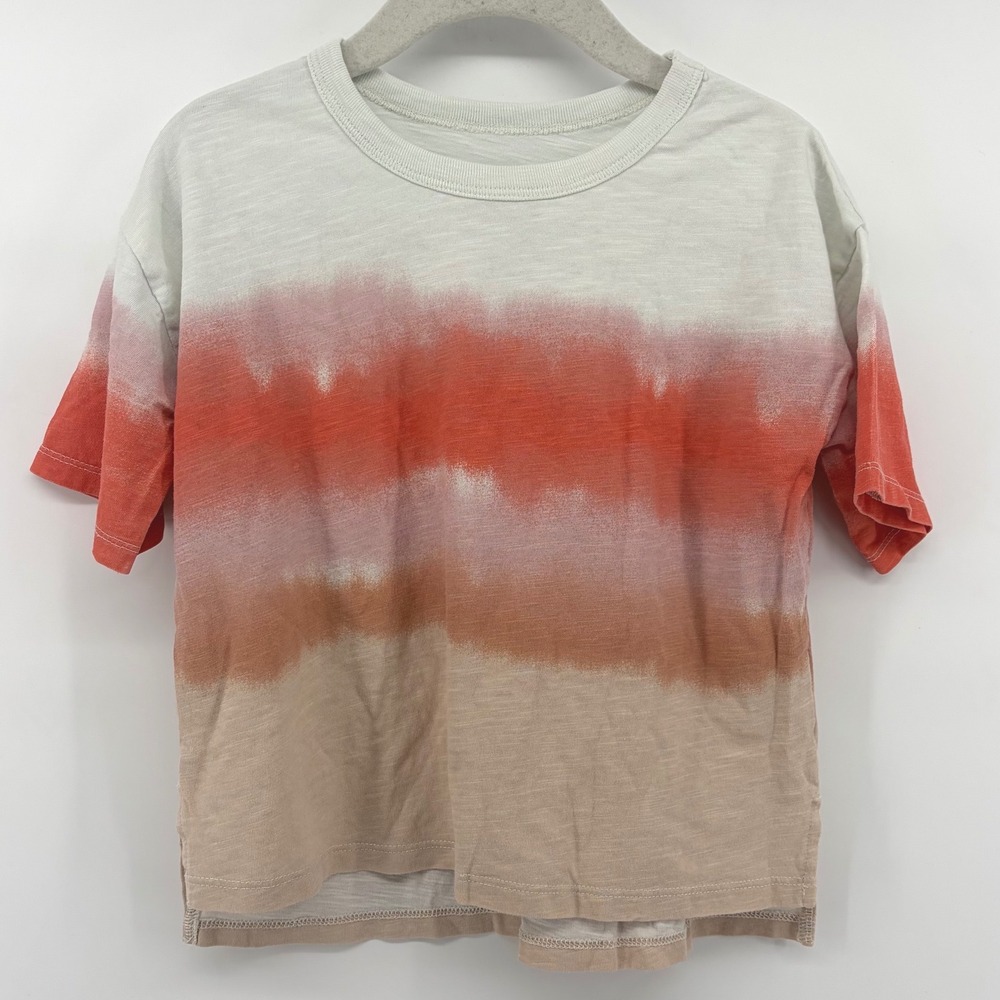 Open Edit Kids Orange Tie Dye Organic Cotton Slub T-Shirt Size 3 ED448856LB